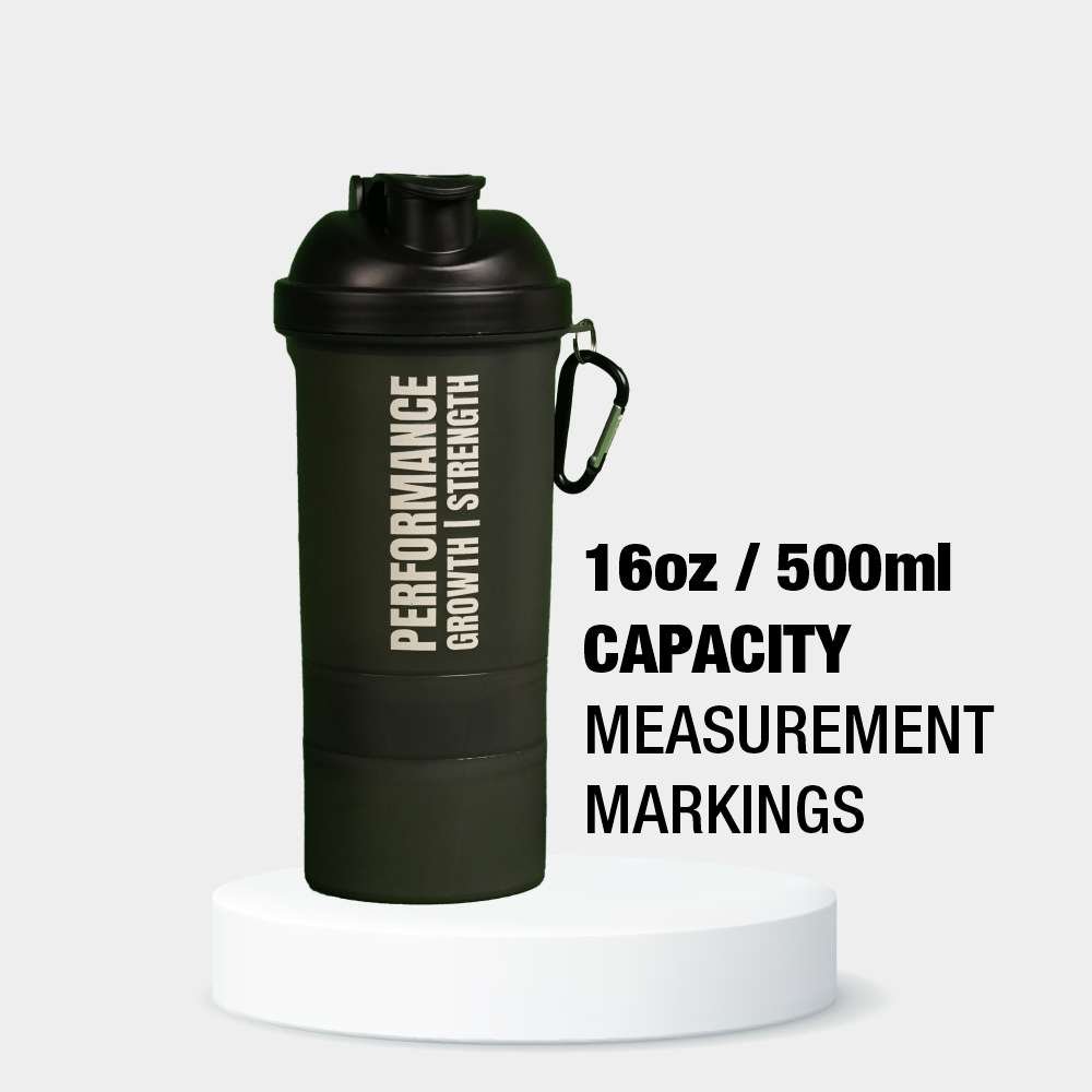 RHN Gym Protein Shaker 500ml with Extra Compartment (Pack of 1 Bottle) - Image 3